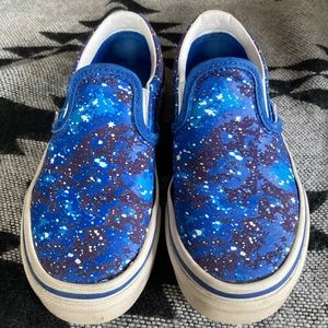 Vans Kids Sneakers - Blue and White Starry Design